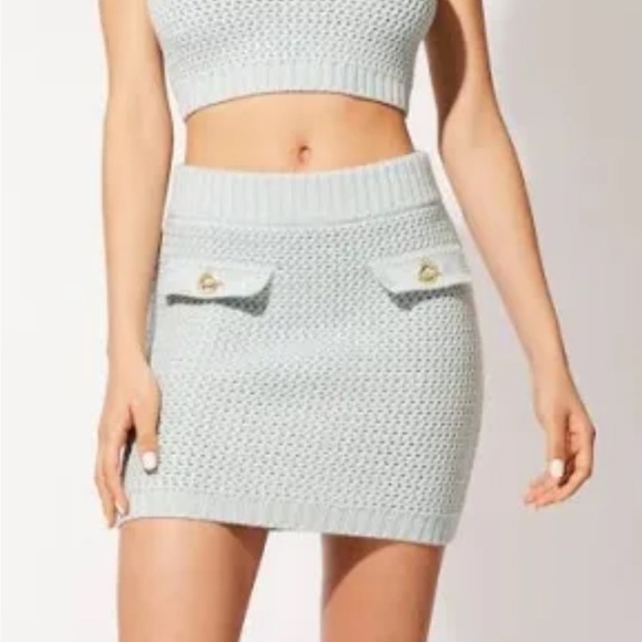 NWT Solid & Striped Ronnie Mini Skirt Crochet Powder Blue Size Small - Picture 5 of 5